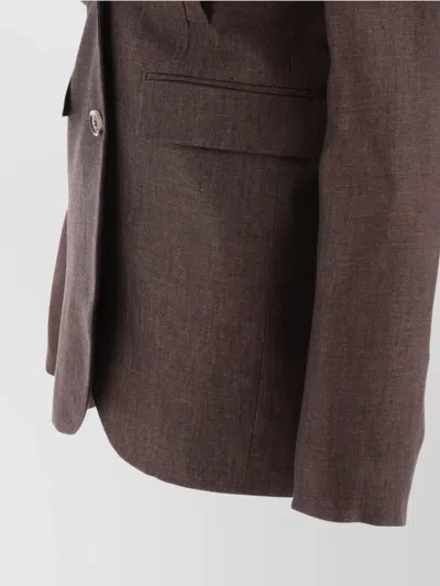 Loewe Linen Single-breasted Tailored Jacket Jackets Brown In Brown