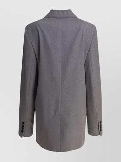 Totême Jackets With Frayed Edges And Notched Lapels In Gray
