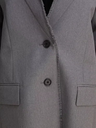 Totême Jackets With Frayed Edges And Notched Lapels In Gray