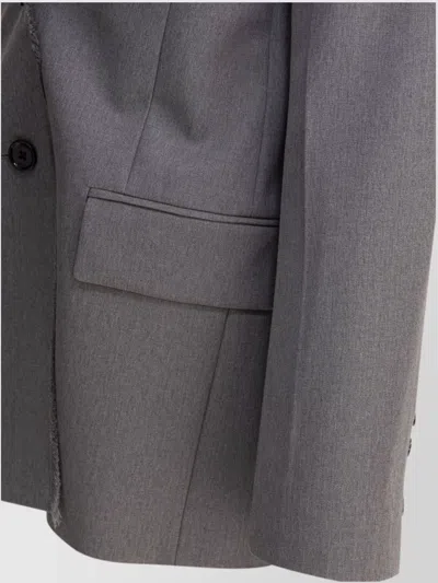 Totême Jackets With Frayed Edges And Notched Lapels In Gray