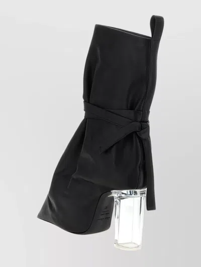 Rick Owens Ankle Boots With Clear Heel And Pointed Toe In Black