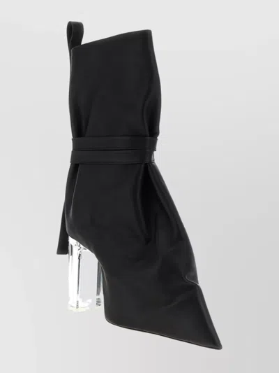 Rick Owens Ankle Boots With Clear Heel And Pointed Toe In Black