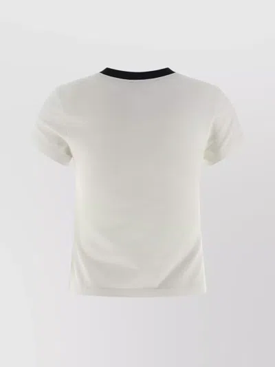 Off-white T-shirt With Embroidered Logo In White