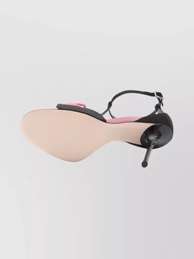 Roger Vivier Rose Vivier Satin T-strap Sandal In Black