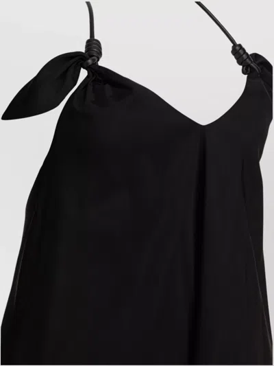 Loewe Halter Neck Sleeveless Flared Dress With Bow In Black