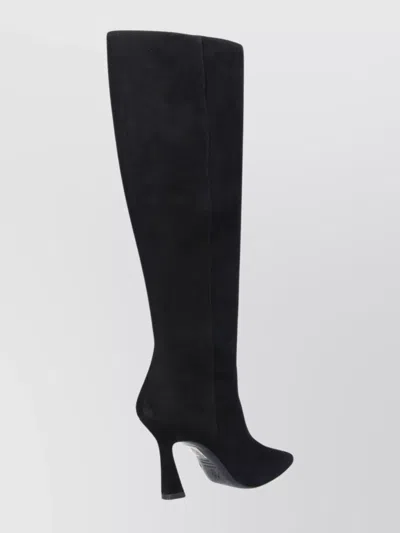 Stuart Weitzman Knee-high Boots With Pointed Toe And Curved Heel In Black