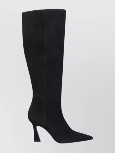 Stuart Weitzman Knee-high Boots With Pointed Toe And Curved Heel In Black