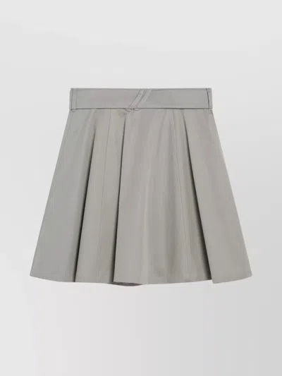 Burberry Mini Skirt With Belt Loops And Buckle In Gray