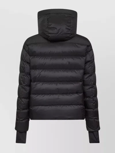 Moncler Camurac Black Polyamide Jacket In Animal Print