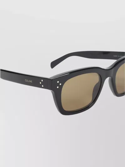 Celine Square Frame Sunglasses Dot Accents In Brown