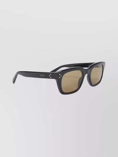 Celine Square Frame Sunglasses Dot Accents In Brown