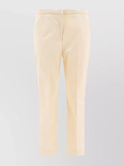 Totême Tailored Cropped Trousers With Pleats And Pockets In Neutral