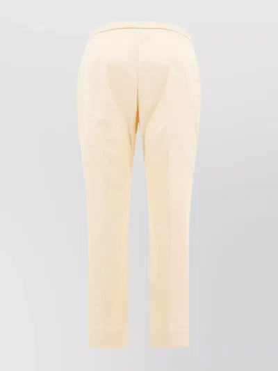 Totême Tailored Cropped Trousers With Pleats And Pockets In Neutral