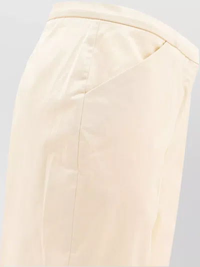 Totême Tailored Cropped Trousers With Pleats And Pockets In Neutral