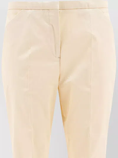 Totême Tailored Cropped Trousers With Pleats And Pockets In Neutral