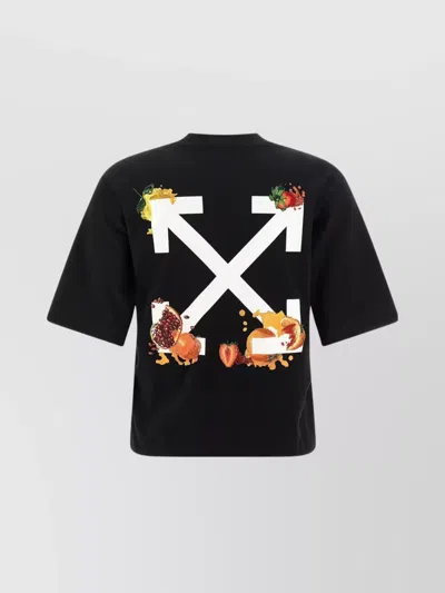 Off-white Graphic Arrow Fruit Design T-shirt In Black