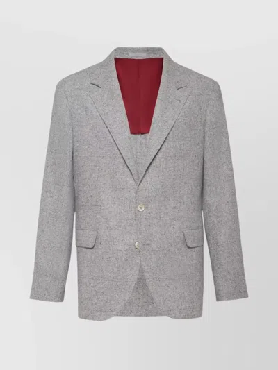Brunello Cucinelli Deconstructed Jacket With Prince Of Wales Pattern In Gray