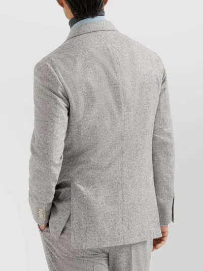 Brunello Cucinelli Deconstructed Jacket With Prince Of Wales Pattern In Gray