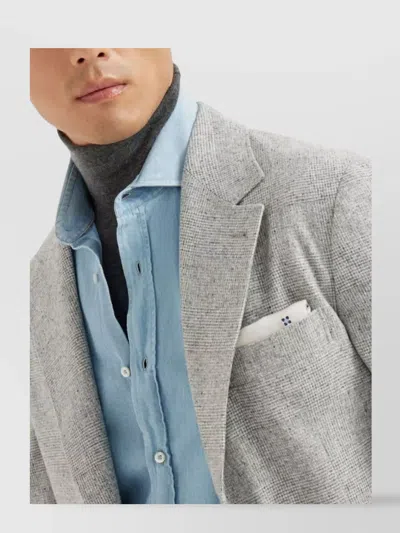Brunello Cucinelli Deconstructed Jacket With Prince Of Wales Pattern In Gray