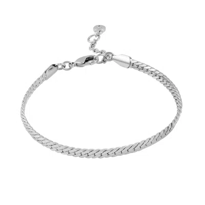 Vince Camuto Silvertone Snake Chain Line Bracelet In Metallic