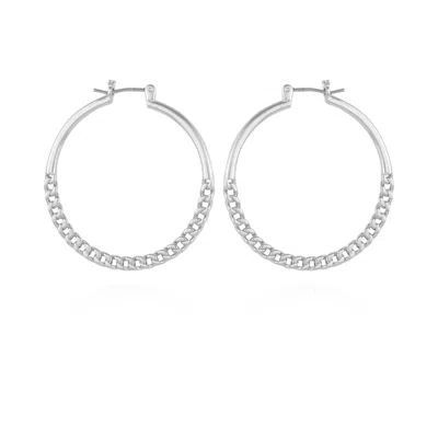 Vince Camuto Chain Link Hoop Earrings In Silver
