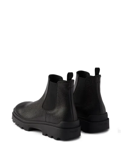 Prada Elastic-panelled Rubber-sole Boots In Black