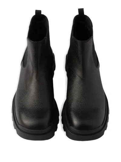 Prada Elastic-panelled Rubber-sole Boots In Black