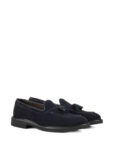 Doucal's Tassel-detailing Suede Loafers In Blue