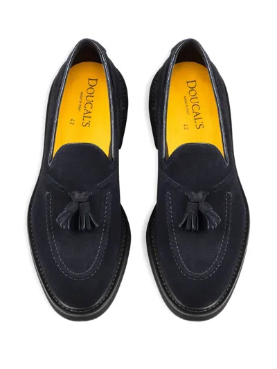 Doucal's Tassel-detailing Suede Loafers In Blue