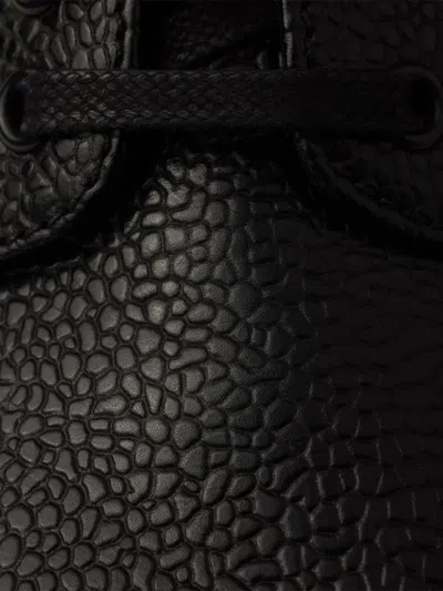 Prada Brushed Leather Lace-up Shoes In Black