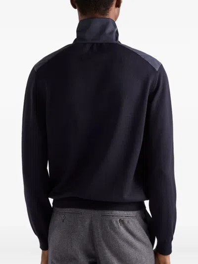 Prada Zipped Cardigan In Blue
