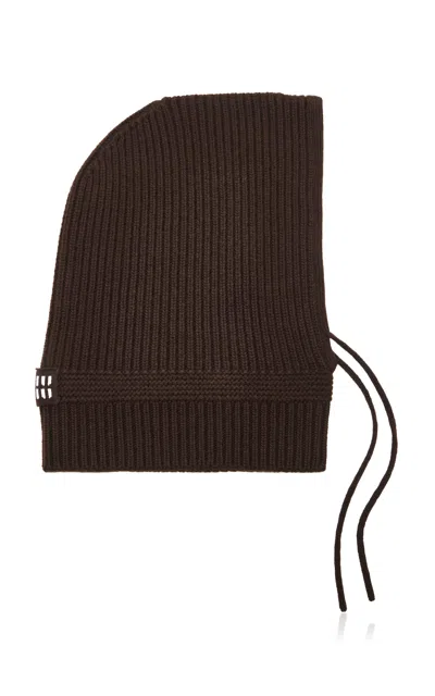Miu Miu Cashmere-wool Knit Balaclava In Brown