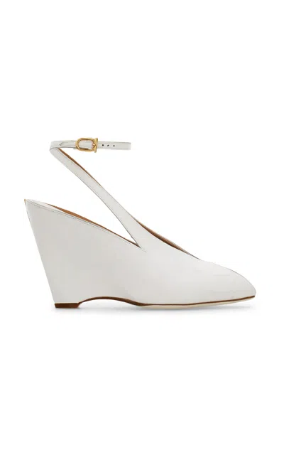 Ferragamo Wedge-heeled Platform Sandals In White