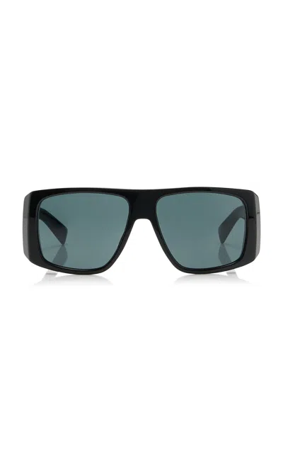 Saint Laurent Mask-frame Acetate Sunglasses In Green