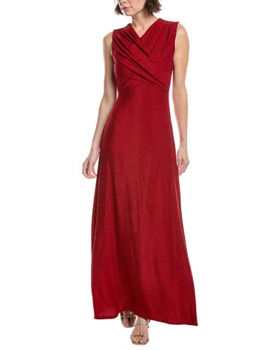 Diane Von Furstenberg Tomas Draped Metallic Jersey Maxi Dress In Red