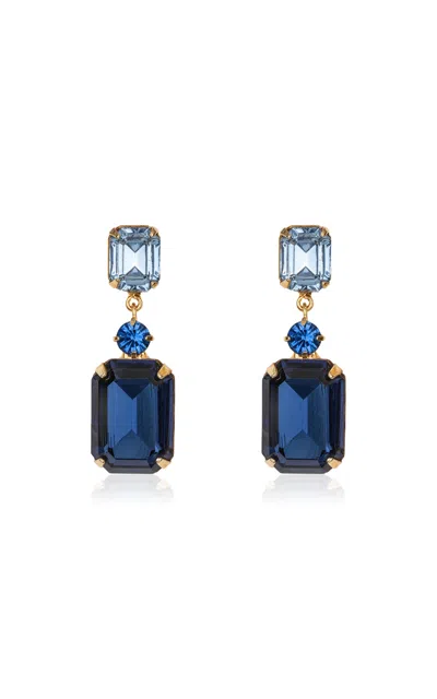 Jennifer Behr Justine Gold-plated Crystal Earrings In Blue