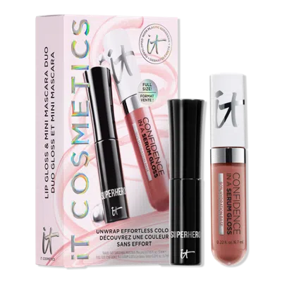 It Cosmetics Unwrap Effortless Color Mascara & Lip Gloss Makeup Gift Set