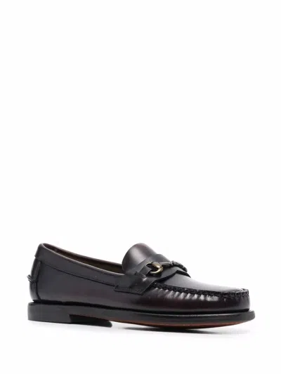 Sebago Black Pull-on Loafers In Leather Woman In Black