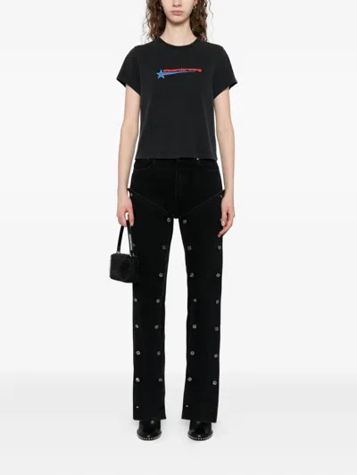 Alexander Wang T-shirt With Logo In Gray
