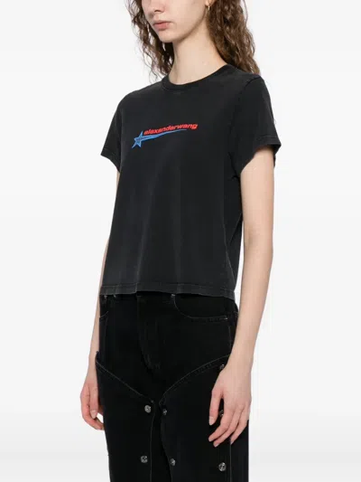 Alexander Wang T-shirt With Logo In Gray