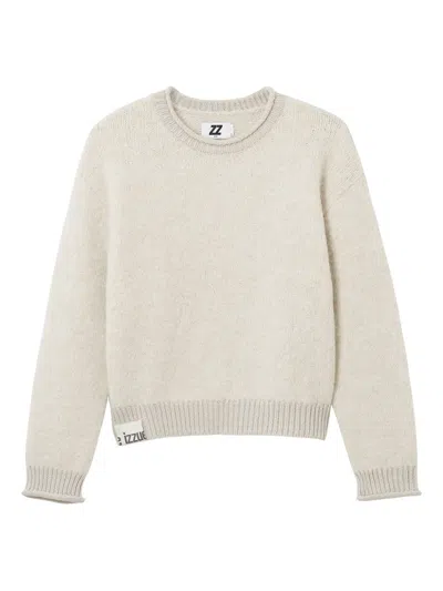 罗纹袖口圆领毛衣