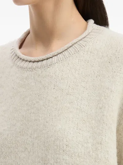 罗纹袖口圆领毛衣