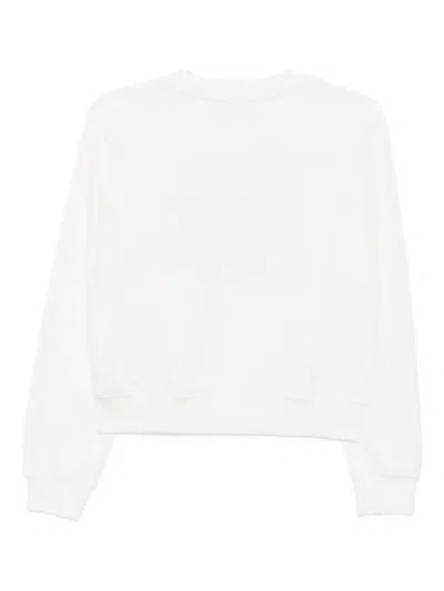 Chocoolate Embroidered-graphic Cotton Sweatshirt In White