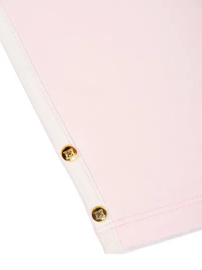 Escada Logo-embroidered Cotton Trousers In Pink