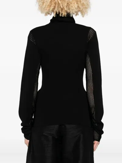 Diotima Mesh-panel Turtleneck Top In Black