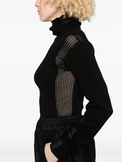 Diotima Mesh-panel Turtleneck Top In Black