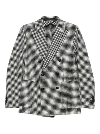 Tagliatore Houndstooth Double-breasted Blazer In Multi