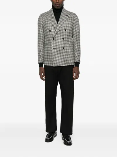 Tagliatore Houndstooth Double-breasted Blazer In Multi