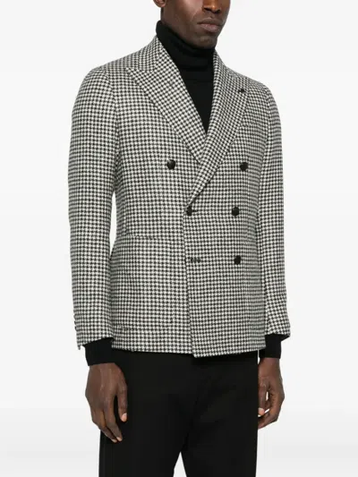 Tagliatore Houndstooth Double-breasted Blazer In Multi