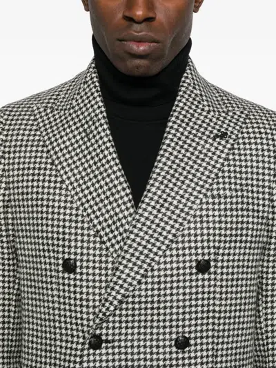 Tagliatore Houndstooth Double-breasted Blazer In Multi